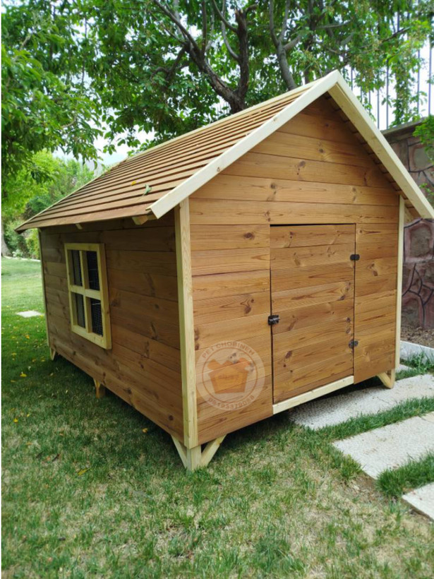 خانه چوبی سگ بزرگ کلبه مناسب فضای باز با چوب ضد آب و افت ترموود ابعاد ۱۵۰×2۰۰